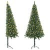 vidaXL Corner Artificial Pre-lit Christmas Tree Green 180 cm PVC