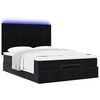 vidaXL Ottoman Bed with Mattresses & LEDs Black Double Velvet