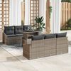 vidaXL Garden Sofa Set with Storage 7 pcs Grey Poly rattan