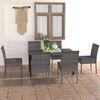 vidaXL 7 Piece Garden Dining Set Poly Rattan Grey