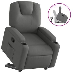 vidaXL Stand up Recliner Chair Dark Grey Fabric