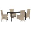 vidaXL Garden Dining Set 5 pcs Beige Poly Rattan