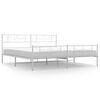 vidaXL Metal Bed Frame without Mattress with Footboard White 180x200cm