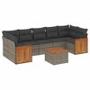 vidaXL 8 Piece Garden Sofa Set with Cushions Grey Poly Rattan