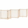 vidaXL Dog Gate with Door Foldable 9 Panels 450 cm Poplar Wood
