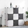 vidaXL Storage Cube Organiser with 9 Compartments Black and White