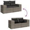 vidaXL 5 Piece Garden Sofa Set with Cushions Grey Poly Rattan