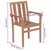 vidaXL Stackable Garden Chairs with Cushions 6 pcs Solid Teak Wood