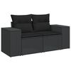 vidaXL 4 Piece Garden Sofa Set with Cushions Black Poly Rattan