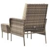 vidaXL Garden Chair with Footstool Light Brown Poly Rattan