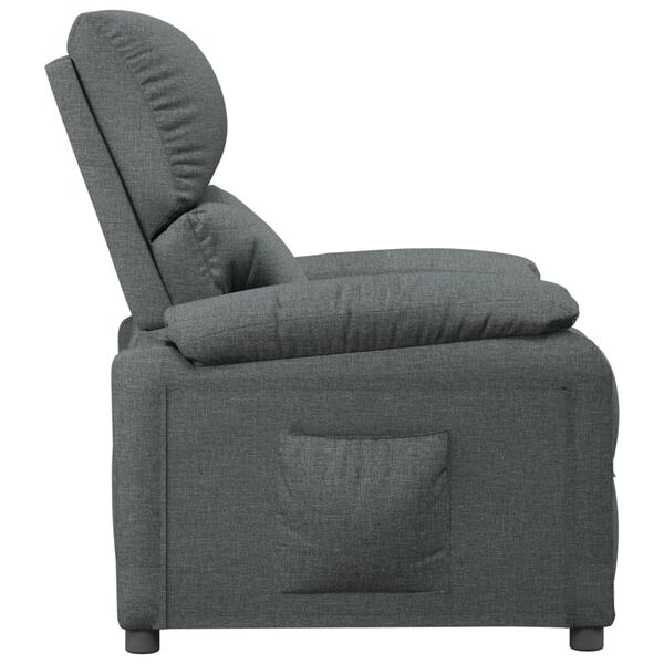 vidaXL Recliner Chair Dark Grey Fabric