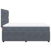 vidaXL Box Spring Bed with Mattress Dark Grey Queen Velvet
