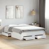 vidaXL Bed Frame with Drawers without Mattress White 135x190 cm Double