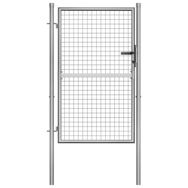 vidaXL Garden Gate Galvanised Steel 100x125 cm Silver