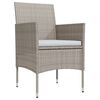 vidaXL 3 Piece Garden Dining Set with Cushions Beige and Black