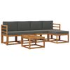 vidaXL Outdoor Sofa Set 6 pcs Natural and Anthracite