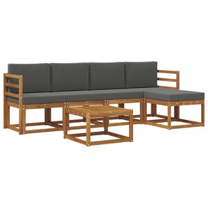 vidaXL Outdoor Sofa Set 6 pcs Natural and Anthracite