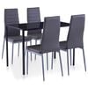 vidaXL Five Piece Dining Set Grey