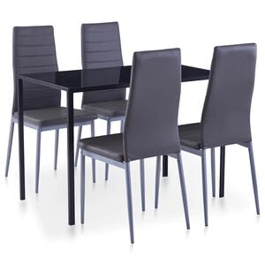 vidaXL Five Piece Dining Set Grey