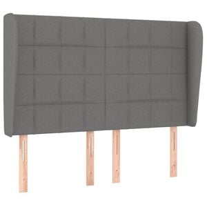 vidaXL Headboard with Ears Dark Grey 147 cm Fabric