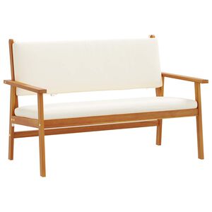 vidaXL Garden Bench with Cushion Cream White Solid Acacia Wood