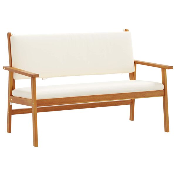 vidaXL Garden Bench with Cushion Cream White Solid Acacia Wood