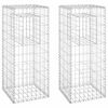 vidaXL Gabion Basket Posts 2 pcs 40x40x100 cm Iron