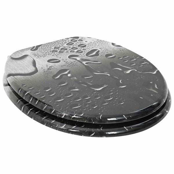 vidaXL WC Toilet Seats 2 pcs with Soft Close Lids MDF Water Drop Design