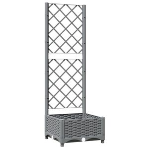 vidaXL Garden Planter with Trellis Black 120x40x121.5 cm PP