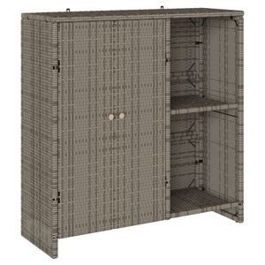 vidaXL Storage Cabinet with Shelf Grey 100 x 36 x 102 cm Rattan