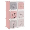 vidaXL Cube Storage Cabinet for Kids with 6 Cubes Pink PP