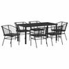 vidaXL Garden Dining Set 7 pcs Black Poly Rattan