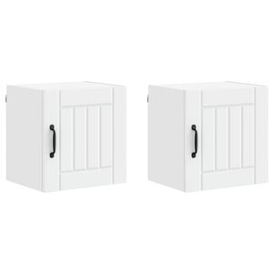 vidaXL Wall Cabinet LUCCA 2 pcs White Engineered Wood