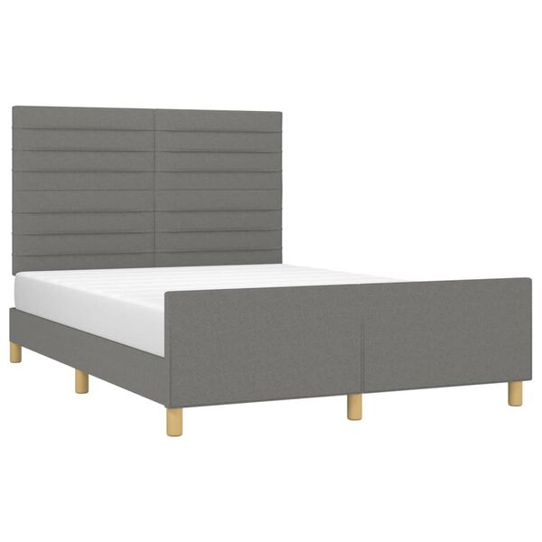 vidaXL Bed Frame without Mattress Dark Grey 137x187 cm Double Fabric