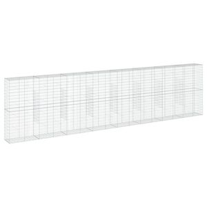 vidaXL Gabion Basket with Cover 800x50x200 cm Galvanised Iron