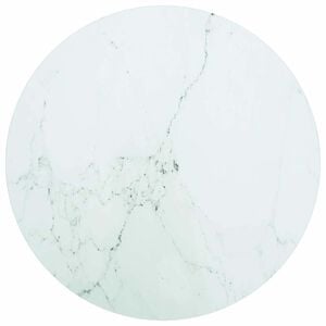 vidaXL Table Top | White with marble pattern | Tempered Glass | Medium | Sturdy
