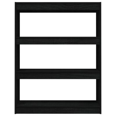 vidaXL Book Cabinet/Room Divider Black 100x30x103 cm Solid Pinewood