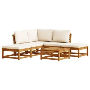 vidaXL 6 Piece Garden Lounge Set with Cushions Solid Wood Acacia