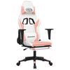 vidaXL Gaming Chair with Footrest White and Pink Faux Leather