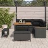 vidaXL Garden Sofa Set with Cushion 8 pcs Black Poly rattan