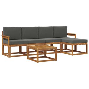 vidaXL Outdoor Sofa Set 6 pcs Natural and Anthracite