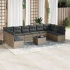vidaXL 11 Piece Garden Sofa Set with Cushions Grey Poly Rattan