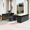 vidaXL Garden Sofa Set with Cushion 11 pcs Black
