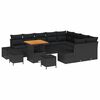 vidaXL Garden Sofa Set 12 pcs 11-Seater Black Poly rattan
