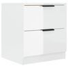 vidaXL Bedside Cabinets 2 pcs High Gloss White Engineered Wood