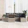 vidaXL Garden Sofa Set with Storage 6 pcs Grey Poly rattan