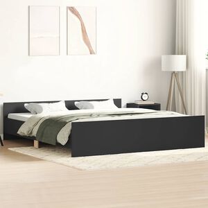 vidaXL Bed Frame without Mattress Black 180x200 cm