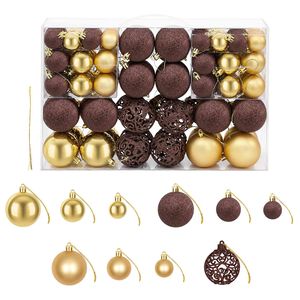 vidaXL 100 Piece Christmas Ball Set 3/4/6 cm Brown/Bronze/Gold