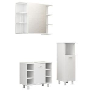vidaXL Bathroom Furniture Set | White | Engineered wood | Storage
