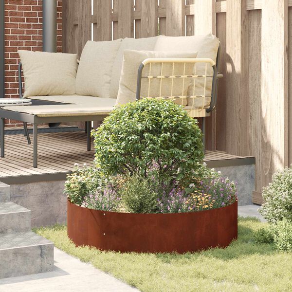 vidaXL Planter Ring 5 pcs Brown 80 x 80 x 20 cm Weathering Steel